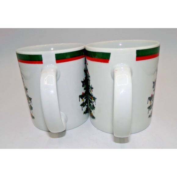 Vintage Topco Ribbons & Tree Christmas Tree Set 2 Coffee Mug Cocoa Mug Treat Mug - Picture 6 of 12